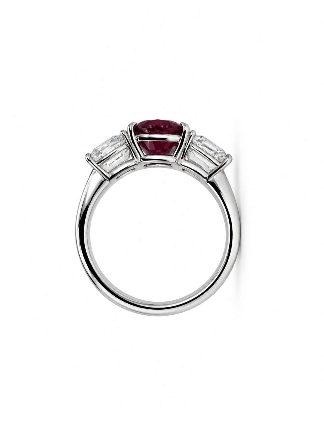 18K Cushion Cut Ruby And Diamond Ring