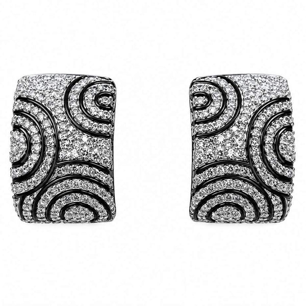 14K White Gold Diamond J-Hoop Earrings 1.63Ctw