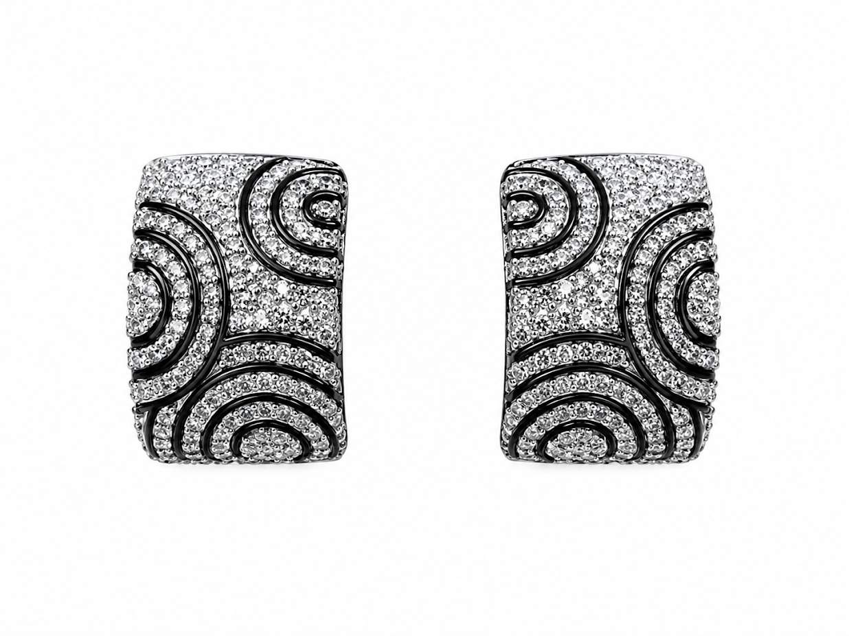14K White Gold Diamond J-Hoop Earrings 1.63Ctw