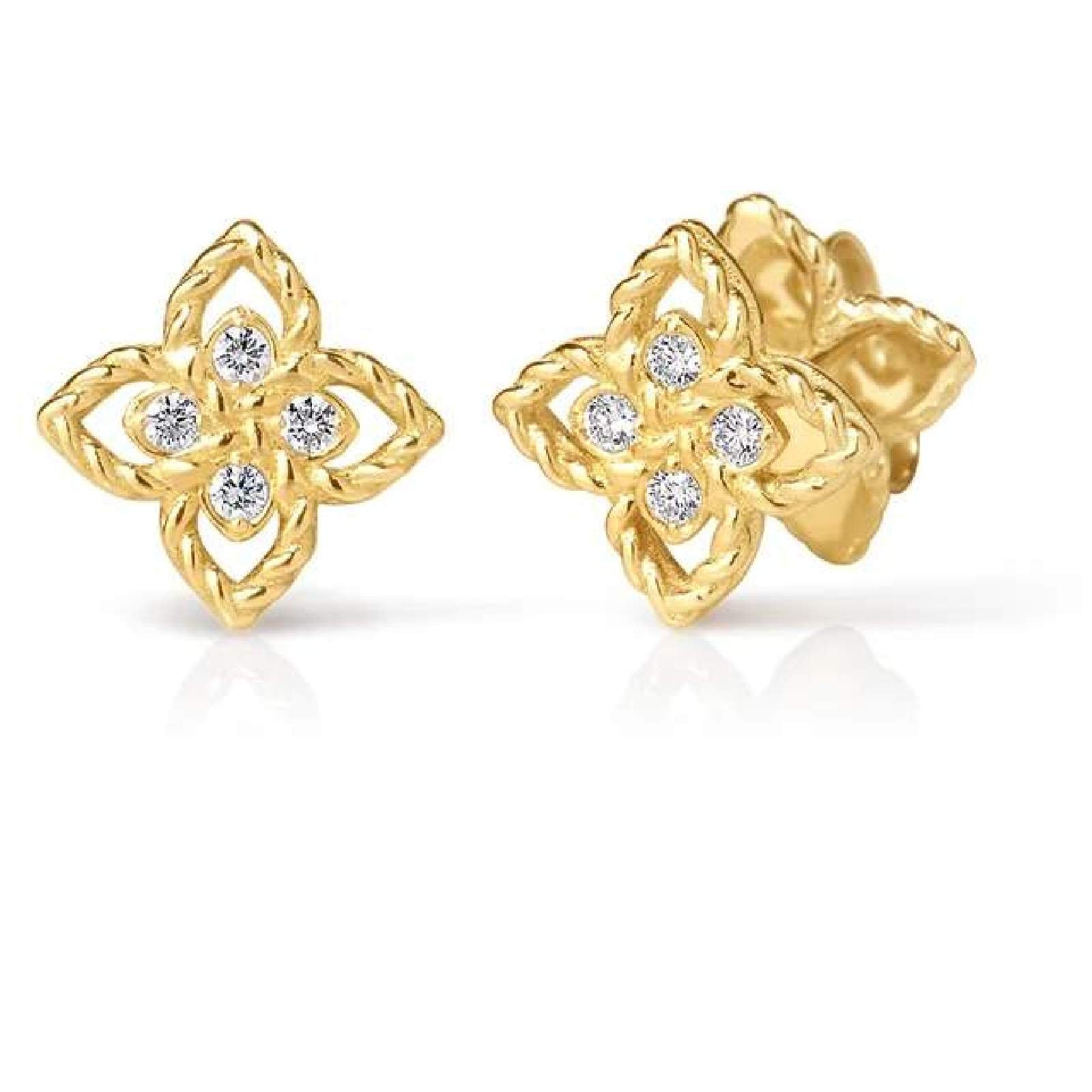 Roberto Coin 18K Princess Flower Petite Diamond Studs Earrings