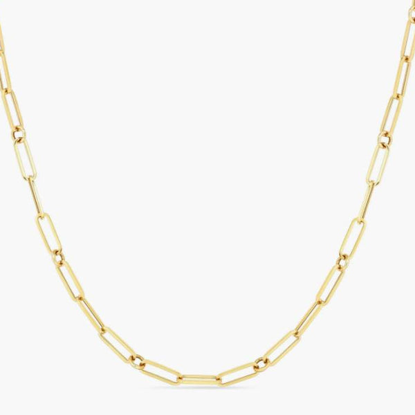 Roberto Coin 18K Yellow Gold Paperclip & Round Link Necklace 22"