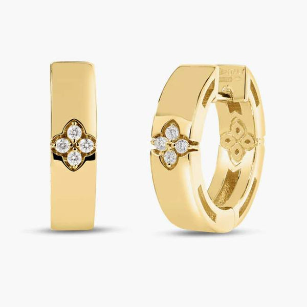 Roberto Coin 18K Yellow Gold Love in Verona Diamond Accent Hoop Earrings