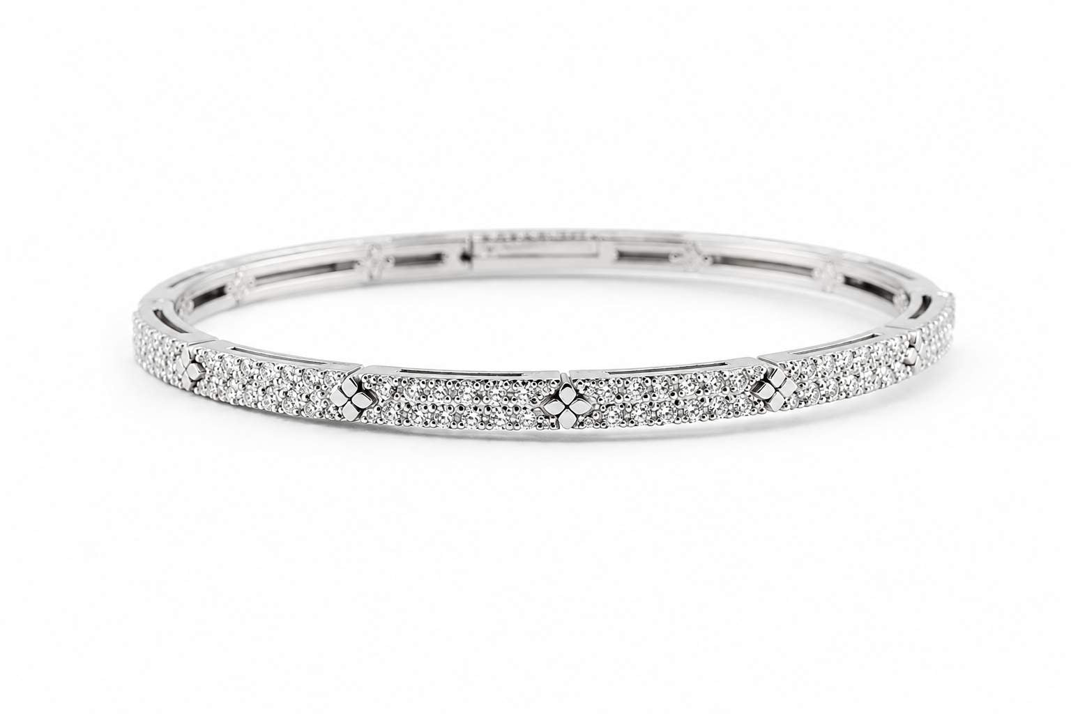 Roberto Coin 18K White Gold Love in Verona Diamond Pavé Bangle Bracelet