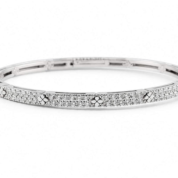 Roberto Coin 18K White Gold Love in Verona Diamond Pavé Bangle Bracelet