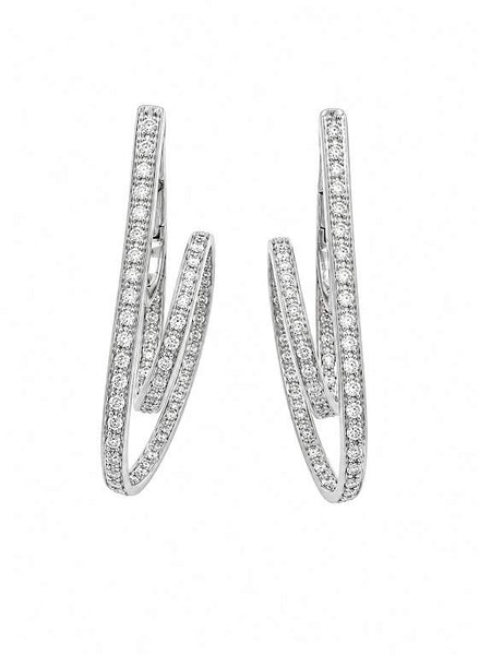 18K Diamond Double-Hoop Earrings