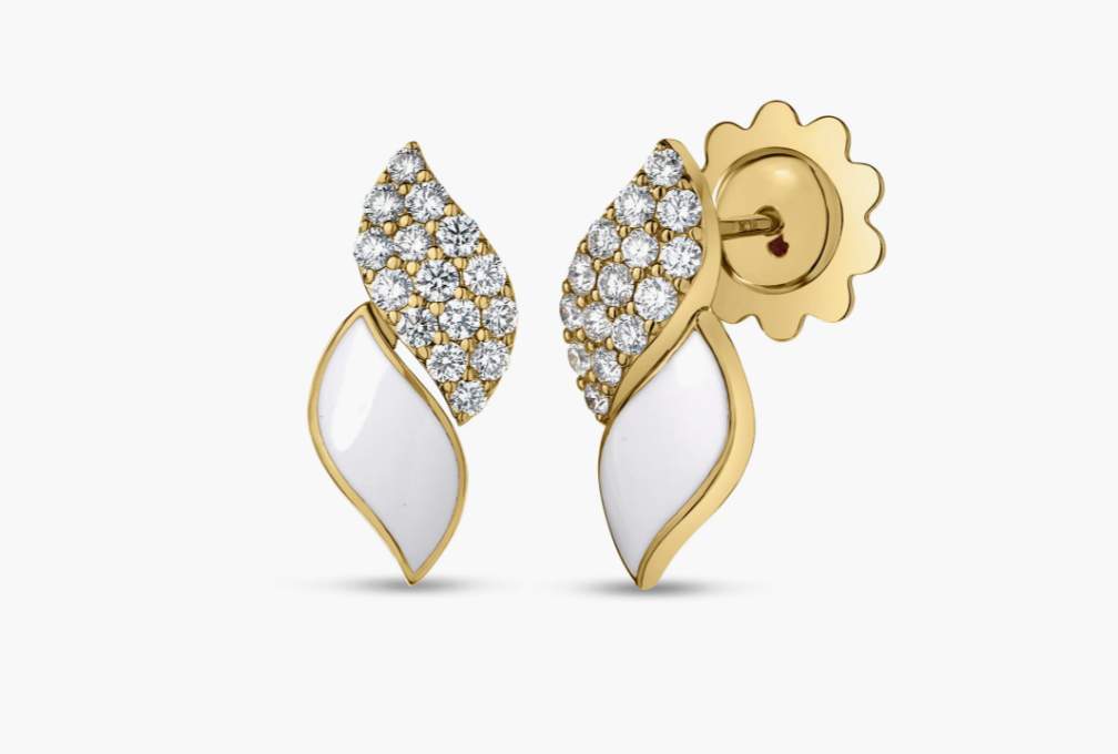 San Marco Diamond And Enamel Stud Earrings
