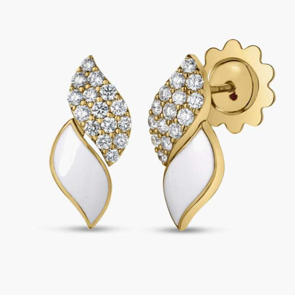 San Marco Diamond And Enamel Stud Earrings