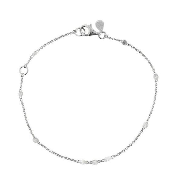 18K White Gold Diamond Station Bracelet