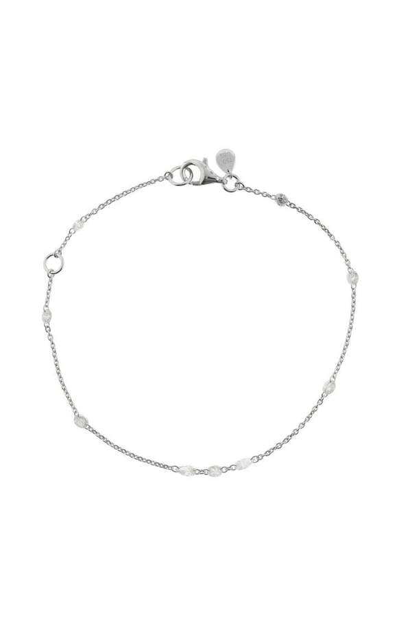 18K White Gold Diamond Station Bracelet