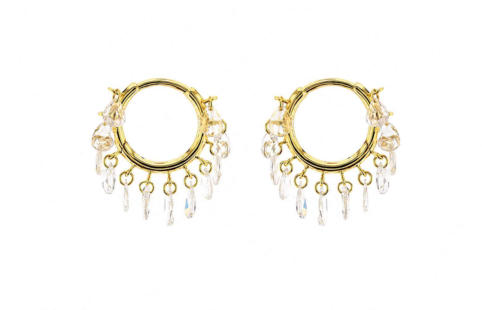 18K Diamond Hoop Earrings
