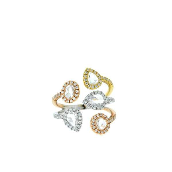 18K Pear & Oval Diamond Ring