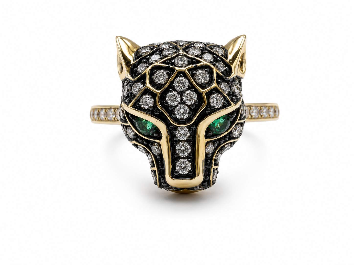 14K Panther Head Ring