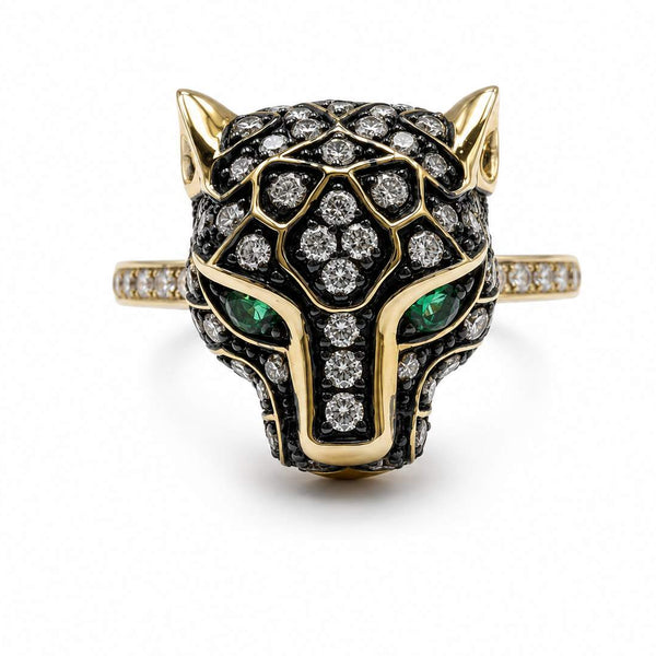 14K Panther Head Ring