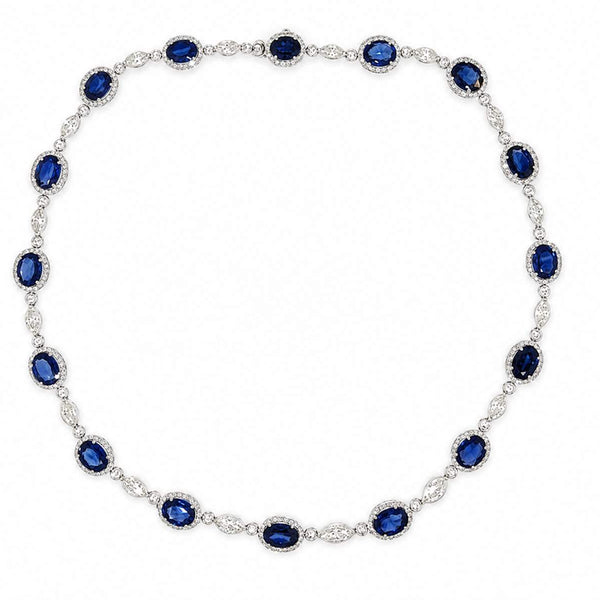 18K Sapphire Diamond Necklace