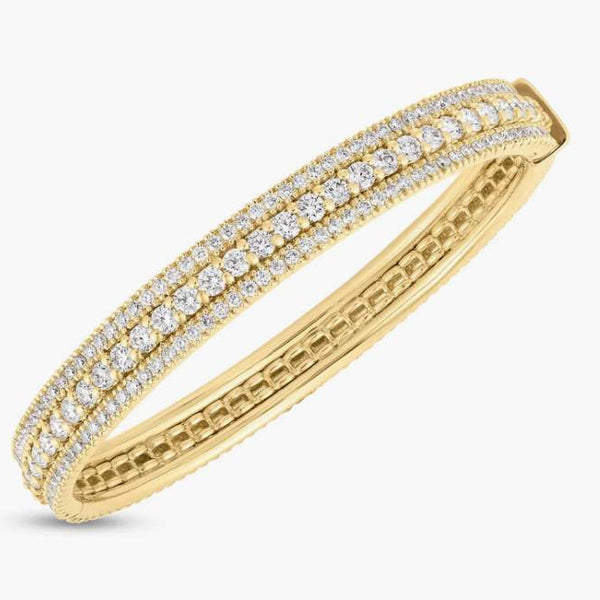 Roberto Coin Siena Diamond 3 Row Bangle Bracelet