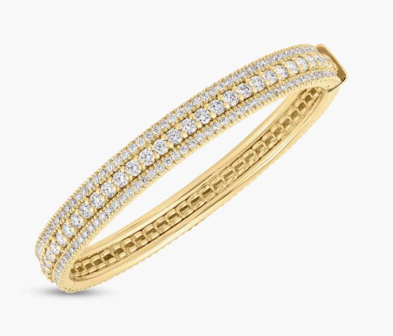Roberto Coin Siena Diamond 3 Row Bangle Bracelet
