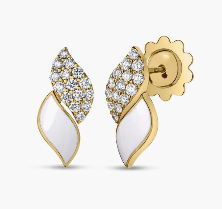 San Marco Diamond and Enamel Stud Earrings