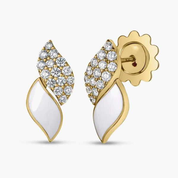 San Marco Diamond and Enamel Stud Earrings