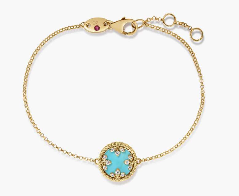 Roberto Coin Venetian Turquoise Medallions Small Charm Bracelet