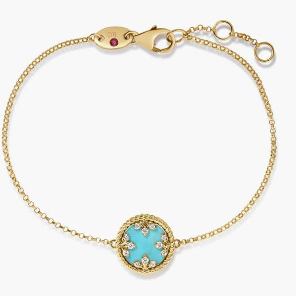 Roberto Coin Venetian Turquoise Medallions Small Charm Bracelet