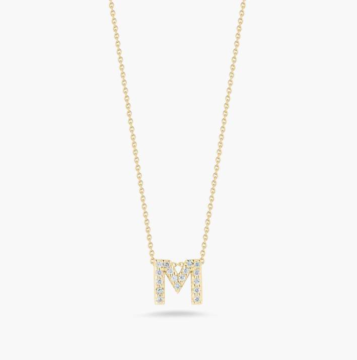 Roberto Coin Tiny Treasures Diamond Love Letter 'M' Necklace