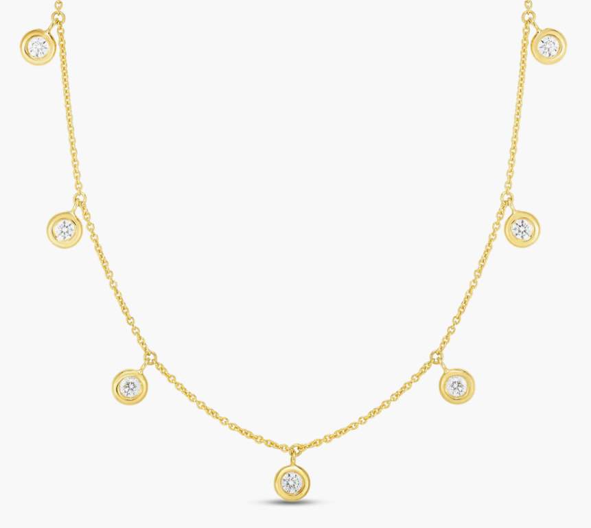 Roberto Coin Diamonds By The Inch Dangling 7 Station Necklace