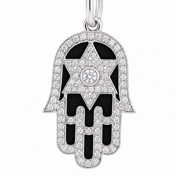 18KHamsa/Hand with Star of David Center