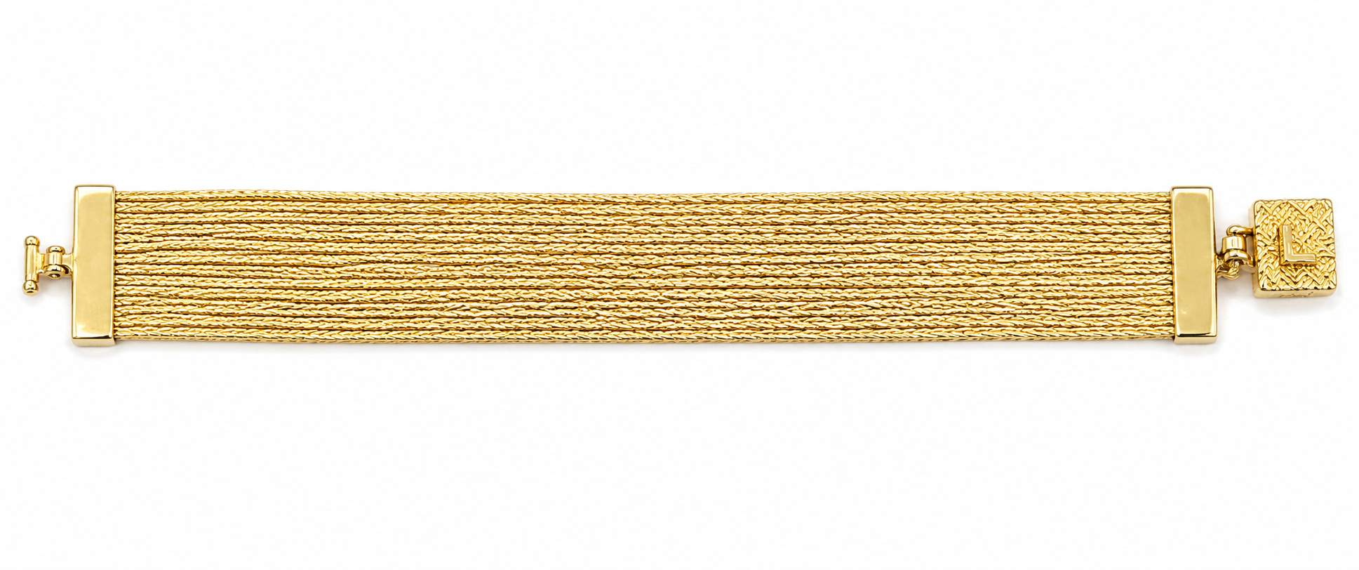 18K 14Chain Heavy Smooth Strand Bracelet