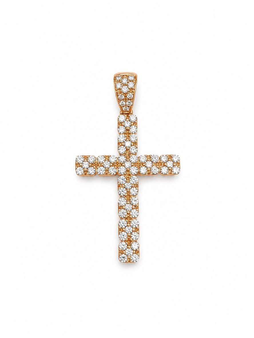 14k  Heavy Diamond Cross