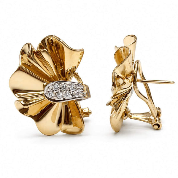 14Karat Diamond Ribbon (Bow) Earrings.