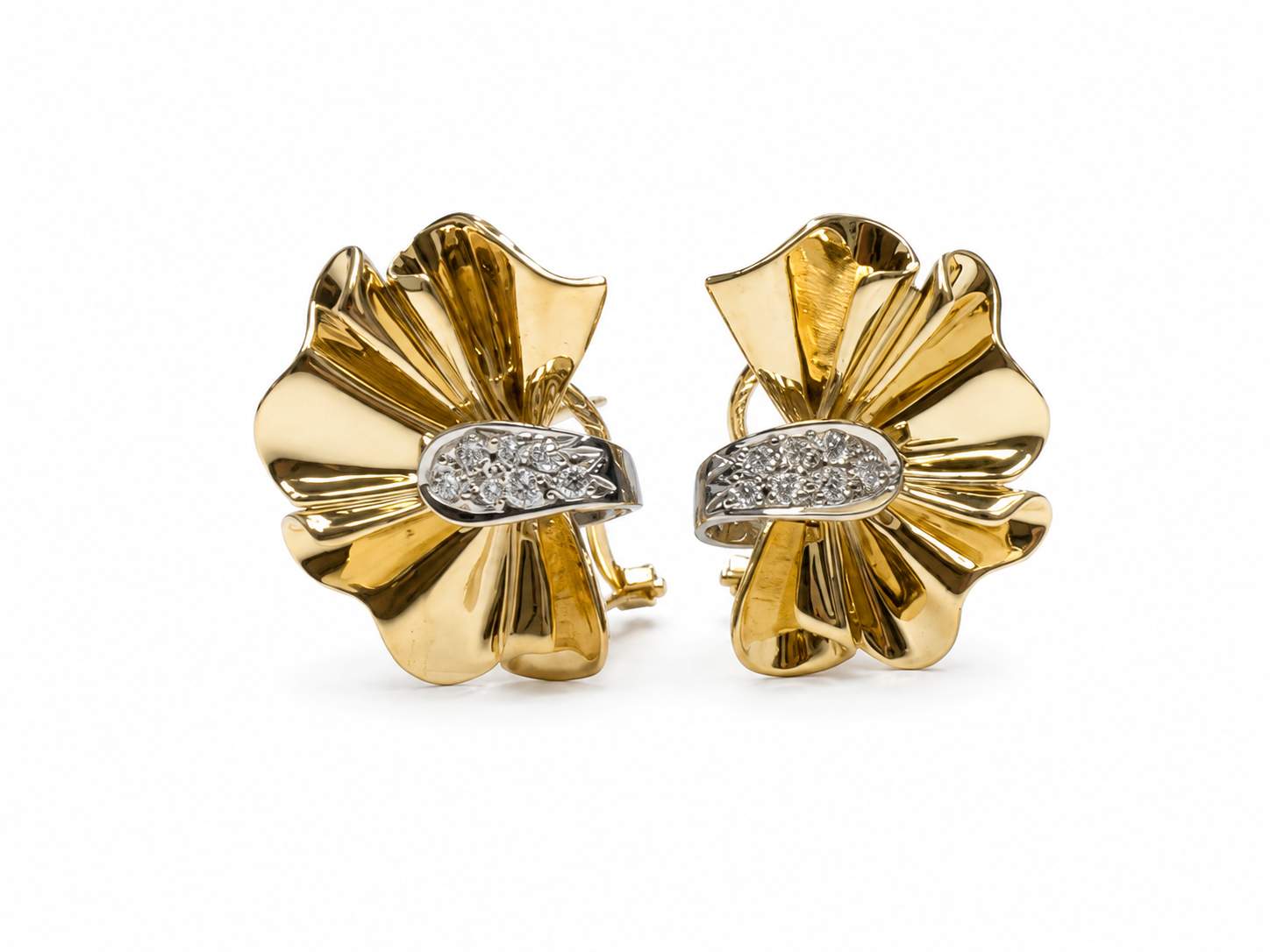 14Karat Diamond Ribbon (Bow) Earrings.
