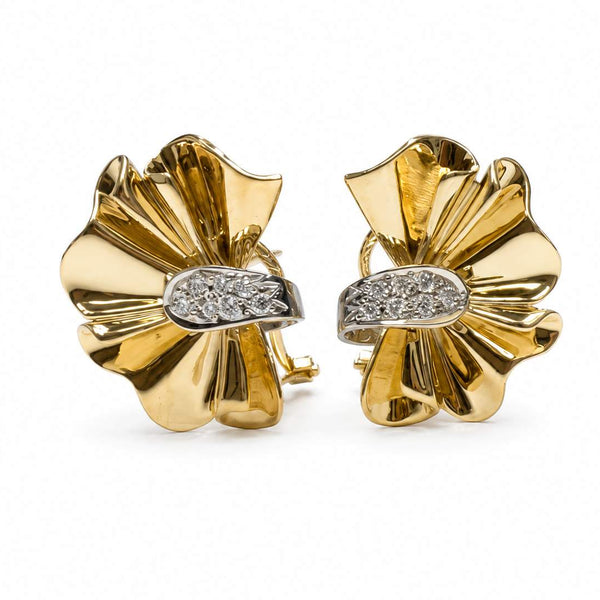 14Karat Diamond Ribbon (Bow) Earrings.