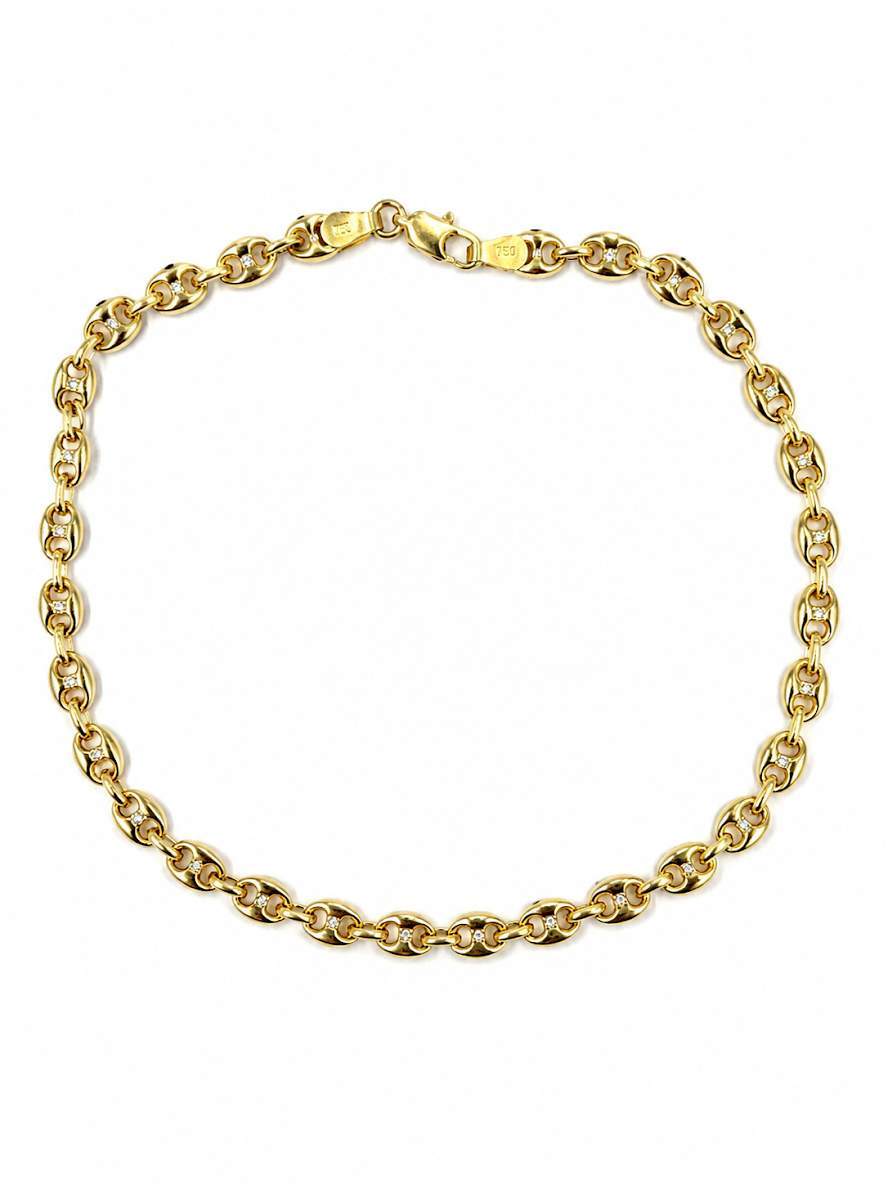 14Karat  Puffed Mariner link, 10" Anklet/Bracelet