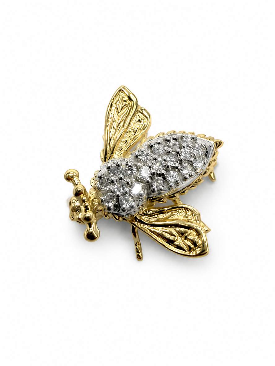 14Karat Diamond Bee Pin.