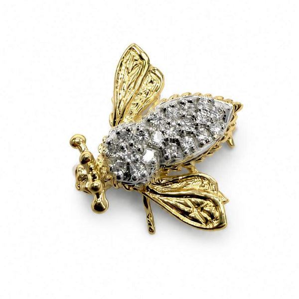 14Karat Diamond Bee Pin.