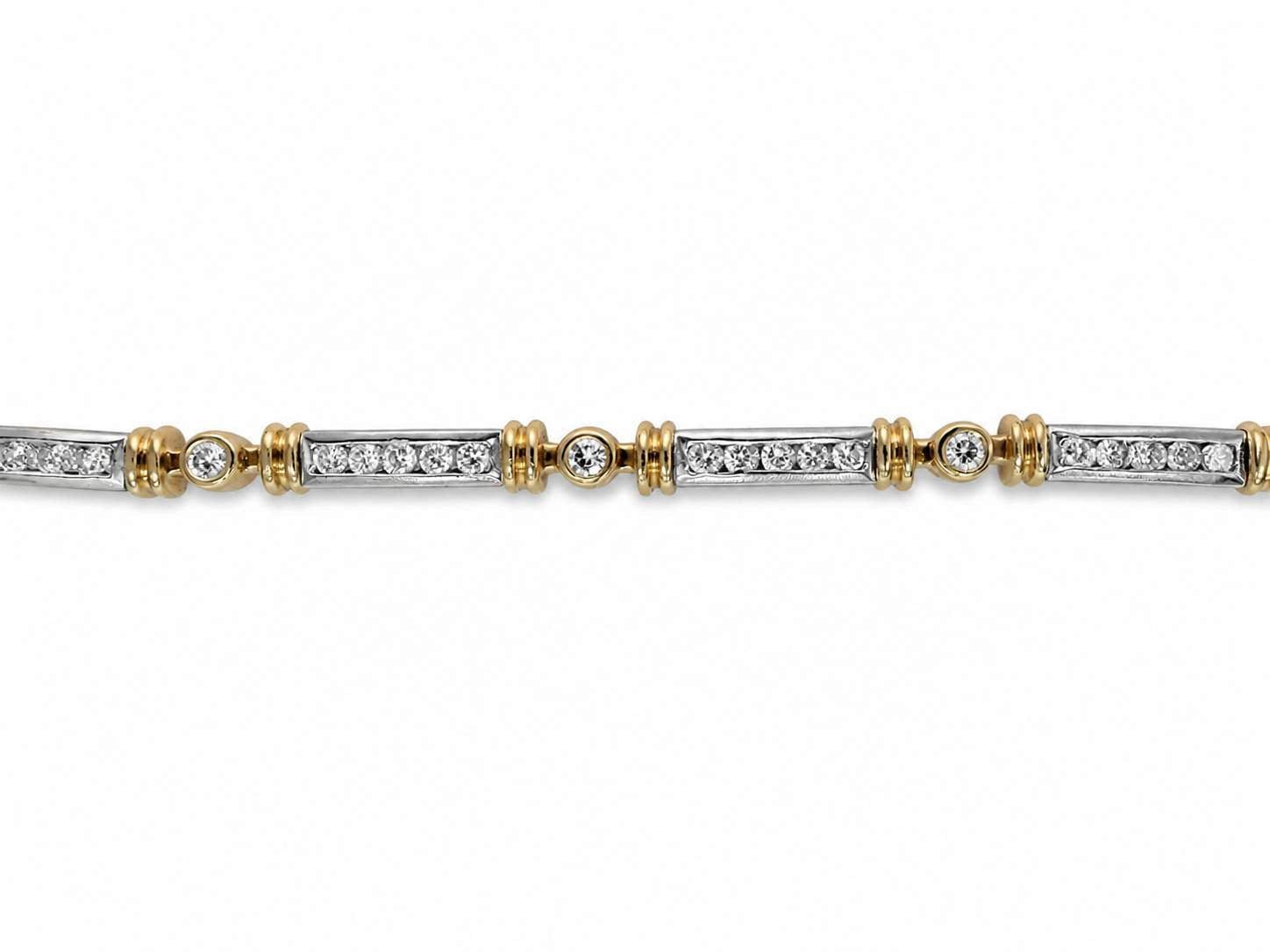 14K Diamond Channel Bezel Bracelet