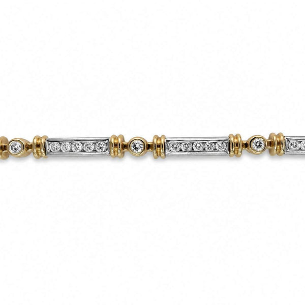14K Diamond Channel Bezel Bracelet