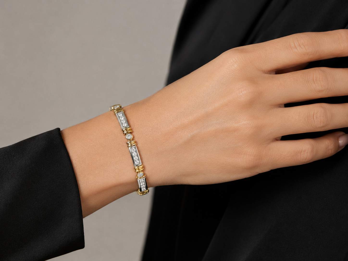 14K Diamond Channel Bezel Bracelet