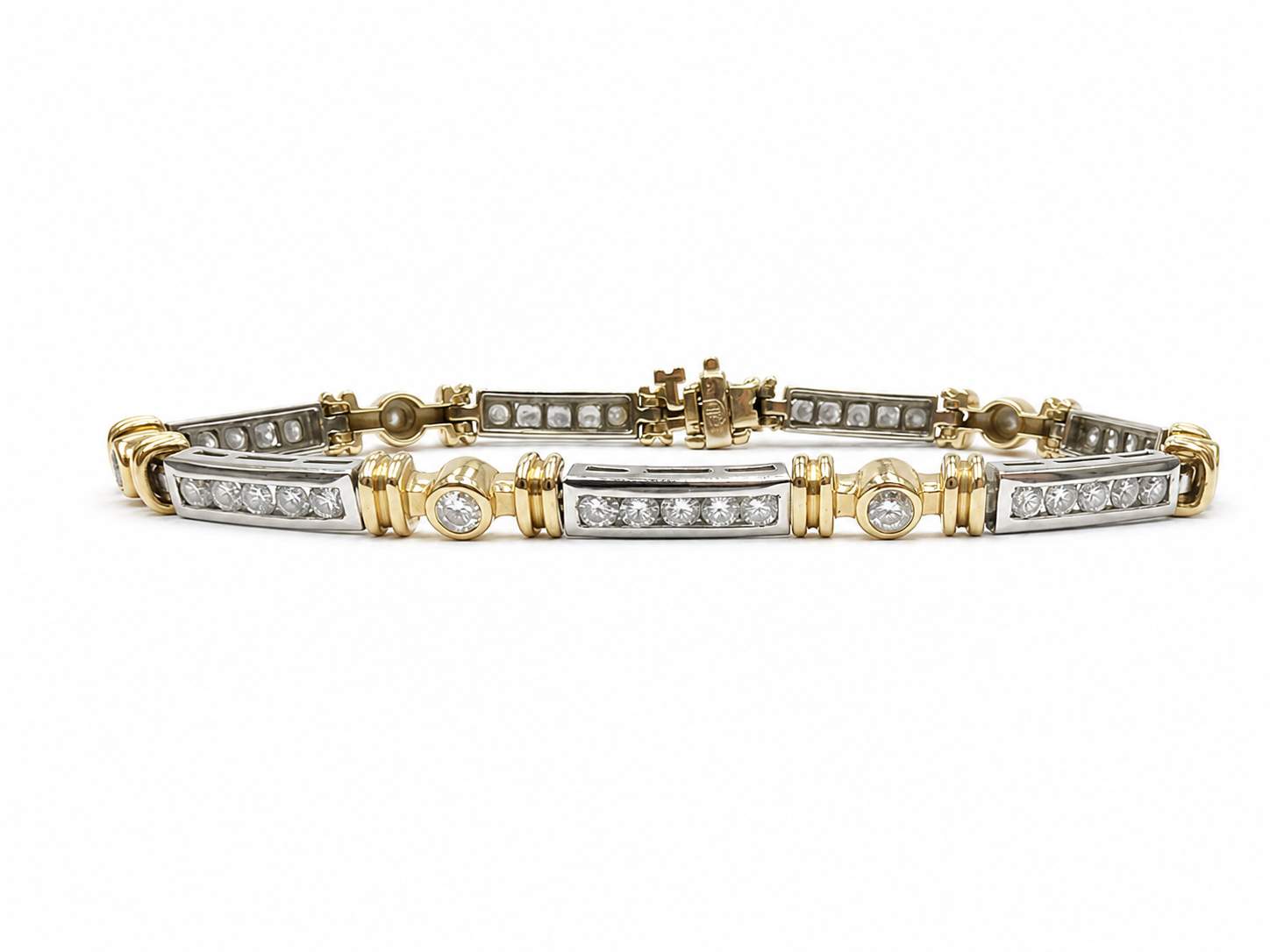 14K Diamond Channel Bezel Bracelet