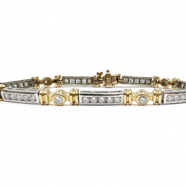 14K Diamond Channel Bezel Bracelet