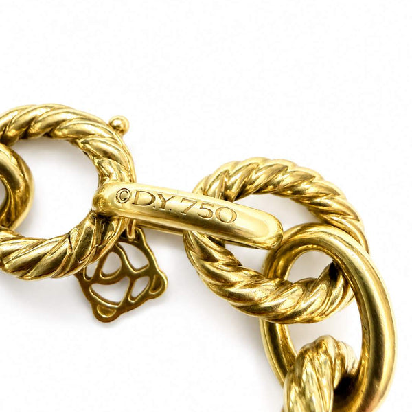 18K David Yurman Oval Cable Link 12MM Bracelet