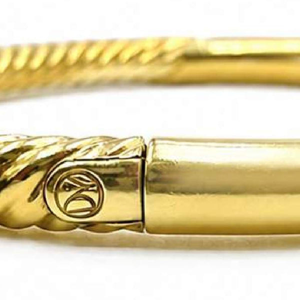 18K David Yurman 4.6mm Sculpted Cable Polished Bangle Bracelet