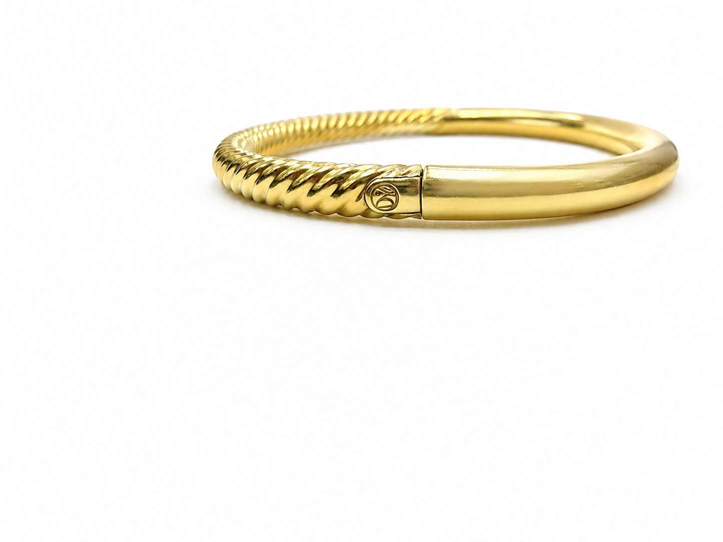 18K David Yurman 4.6mm Sculpted Cable Polished Bangle Bracelet