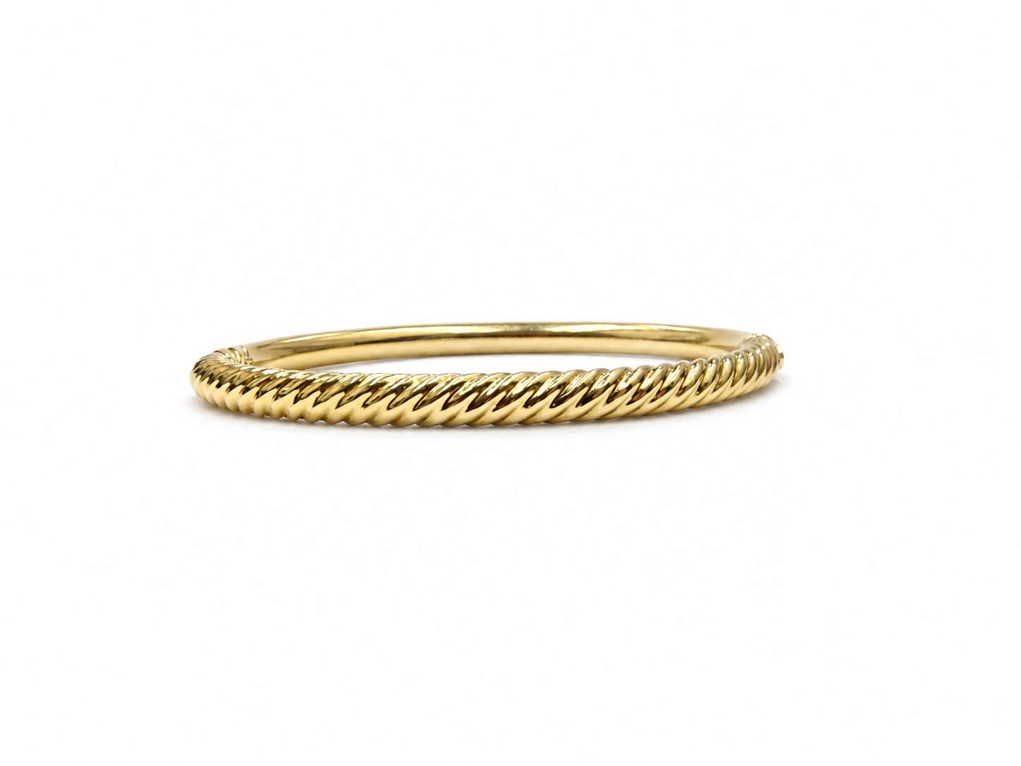 18K David Yurman 4.6mm Sculpted Cable Polished Bangle Bracelet