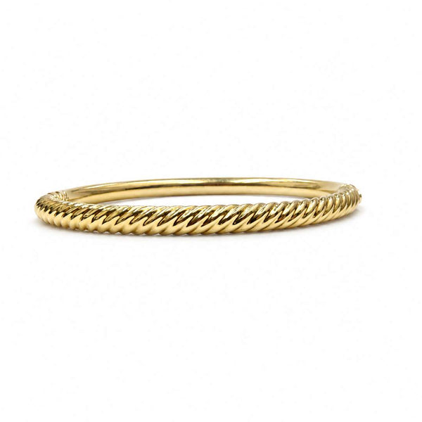 18K David Yurman 4.6mm Sculpted Cable Polished Bangle Bracelet
