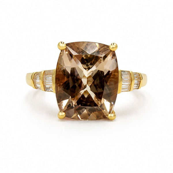 14K Morganite Diamond Ring
