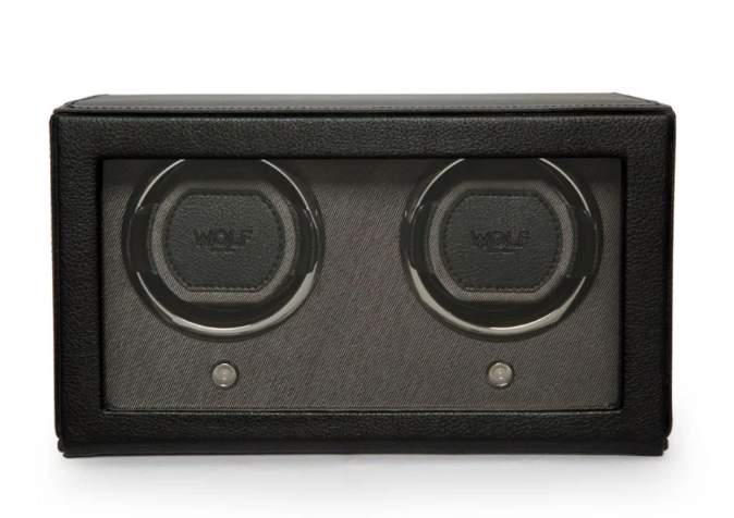 Wolf Cub Double Watch Winder with Cover Black