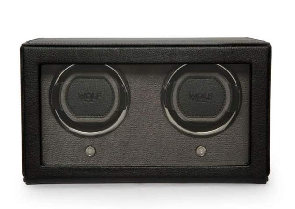 Wolf Cub Double Watch Winder with Cover Black