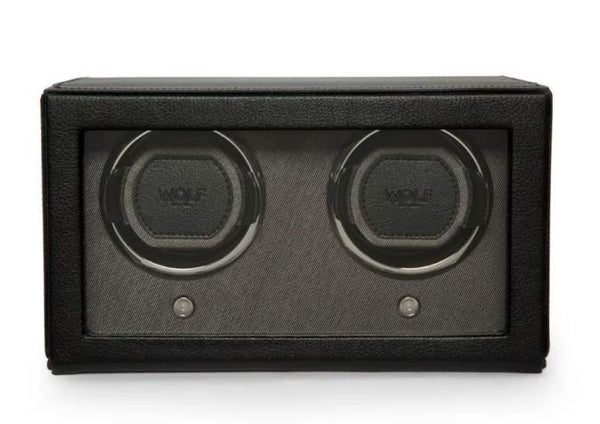 Wolf Cub Double Watch Winder with Cover Black