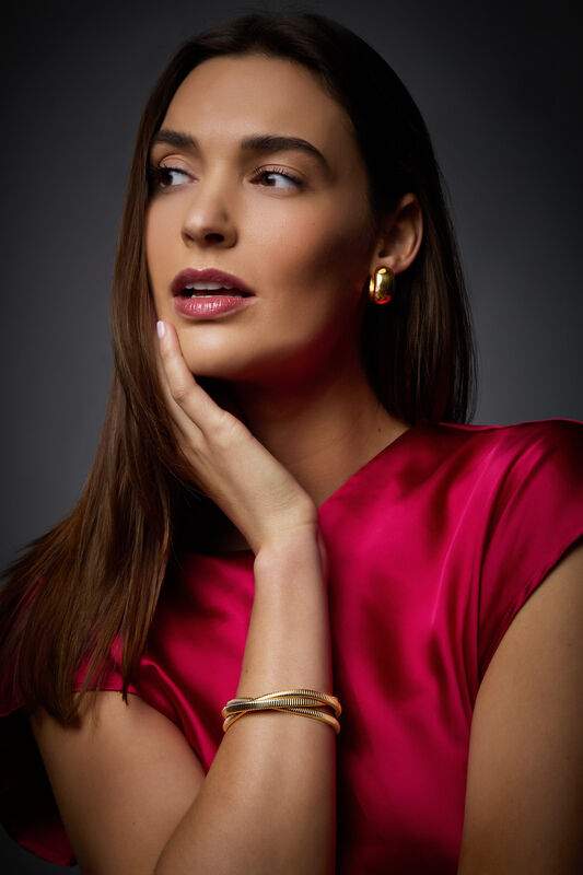 14K yellow gold triple- strand intertwined Tubogas bracelet